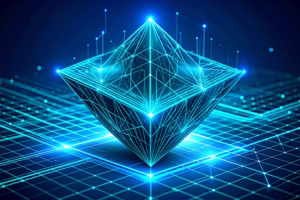 firewall security : Origami structure made from glowing circuit traces and microchip patterns, symbolizing engineered network protection